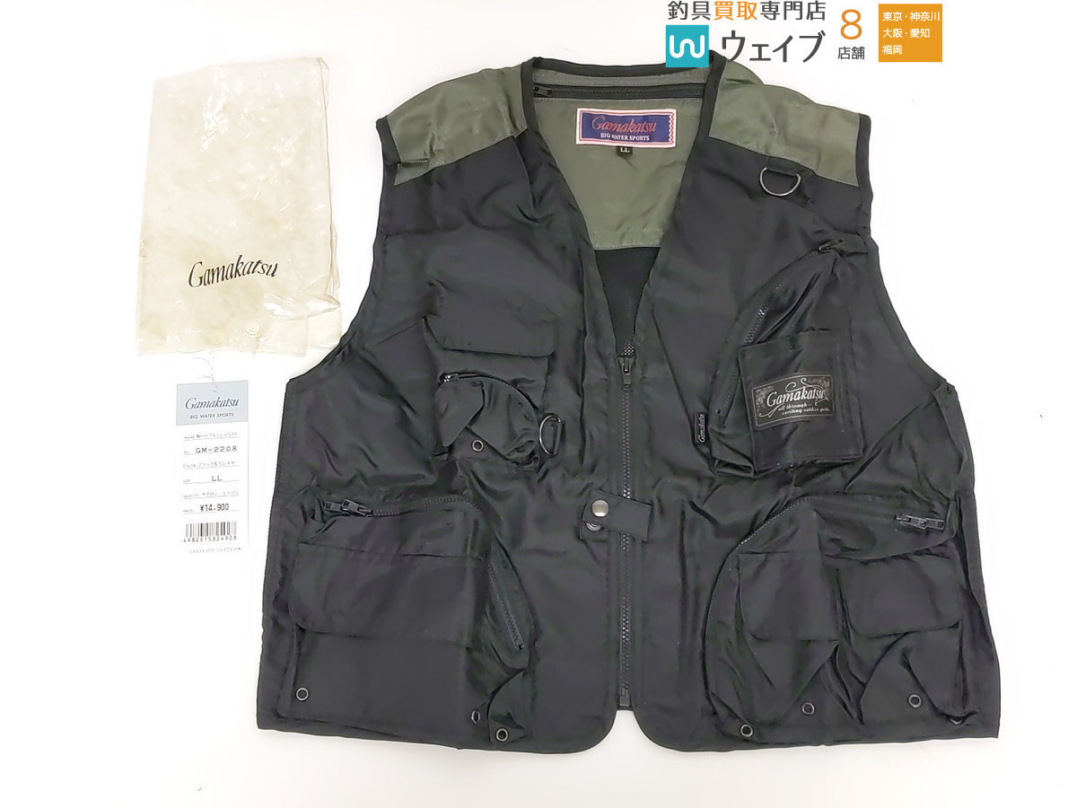 新色 がまかつ ショートハーフメッシュベスト GM-2319 ブラック
