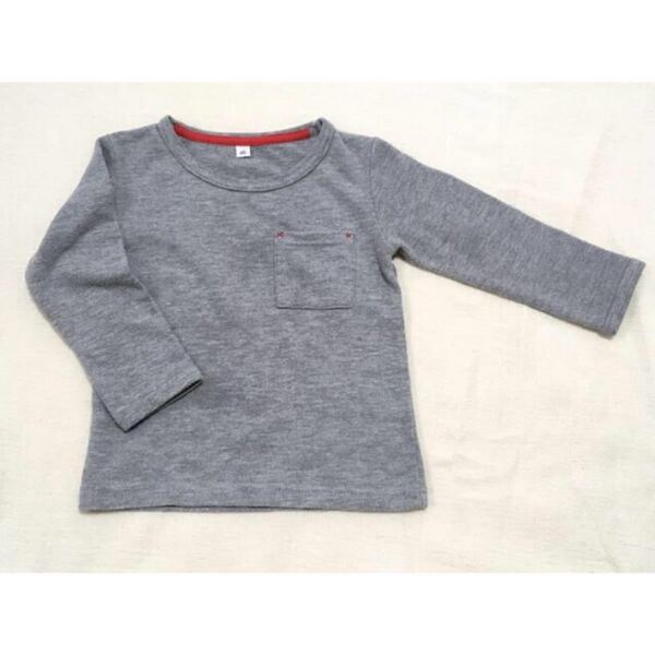 キッズ 長袖 Tシャツ グレー サイズ95