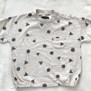 新品 moni uni 図形柄 半袖 カットソー ベージュ サイズ100