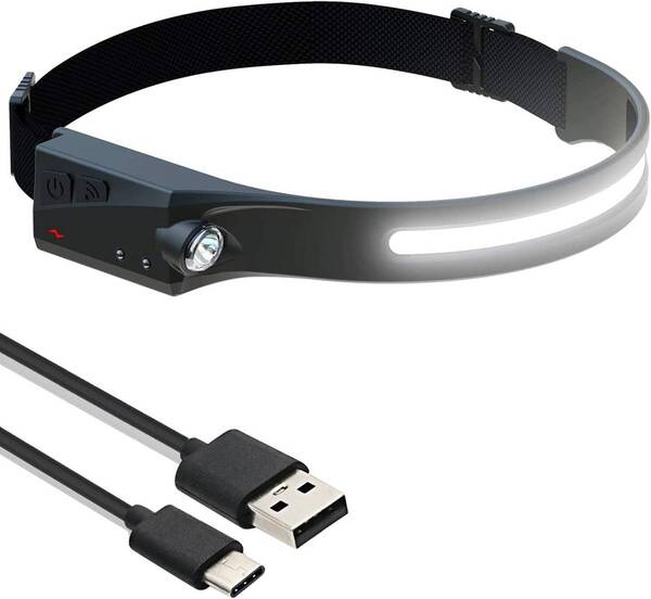 【超軽量50g】USB充電式 LEDヘッドライト 高輝度 センサー搭載 5モード 防水 登山 夜釣り 防災 作業灯