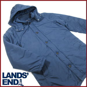 ≡◆Lands' End（ランズエンド）◆ダウンジャケット◆ネイビー◆Lサイズ◆フード取り外し可能