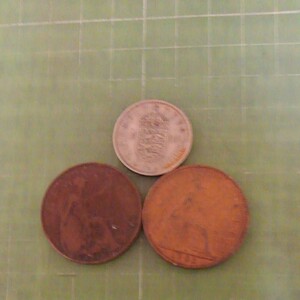 イギリス旧硬貨×3枚(1918・60・62年)