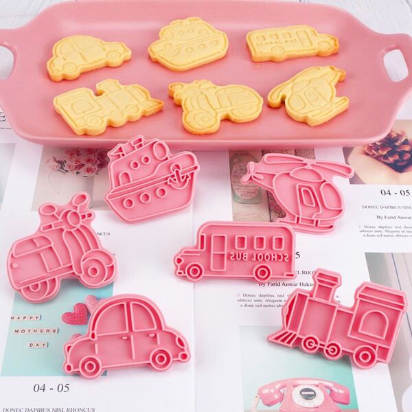 大人気!可愛い乗り物 クッキー型6個セット お菓子作り 親子タイム