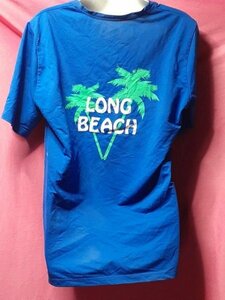 USED LONG BEACH T-shirt size approximately L rank navy blue series 