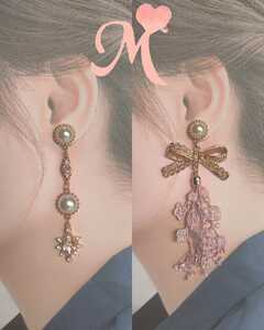  hand made earrings or earrings twist pearl nickel free change . color prevention has processed . ribbon race tassel Cubic Zirconia 