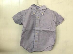 クリックポスト可 110cm ストアーズ STORE'S 半袖シャツ 半袖 PURPLE シャツ コットン キッズ 子供 Y-6-18