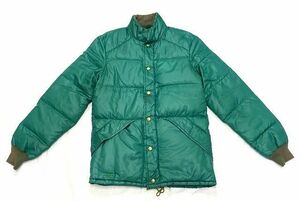 70's 米国製 黒タグ エディーバウアー Eddie Bauer ダウンジャケット リップストップ グリーン サイズS位 [l-0111]