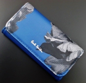  last 1 point limit * new goods box none * Paul Smith popular floral print key case blue k157