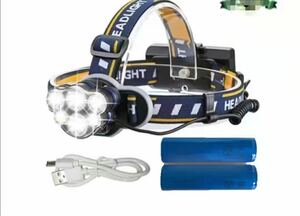 LEDヘッドライト 12000ルーメン USB充電式 軽量 防水 8点灯モード