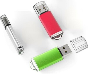 USBメモリ 3個セット 16GB USB2.0 キャップ式（3色：銀、赤、緑） 