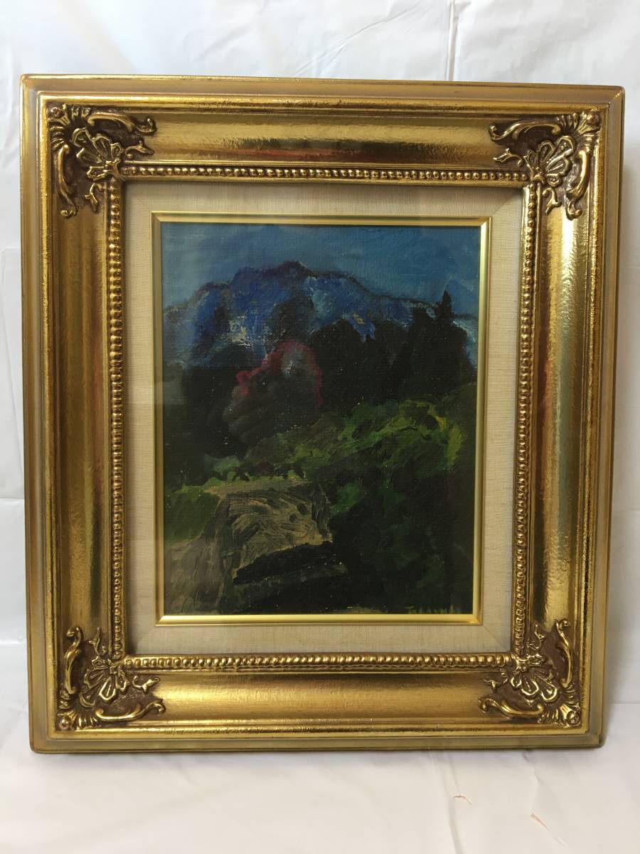 ☆R003☆ Peinture Takayuki Iwaki 1966 38×43cm Peinture à l'huile Peinture de paysage Peinture nature Montagne Forêt Arbre, peinture, peinture à l'huile, Nature, Peinture de paysage