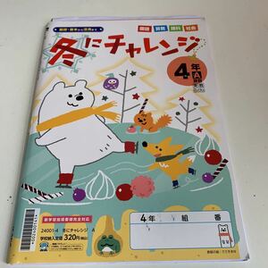 Y25.107 冬にチャレンジ ドリル 小学4年生 上 テスト プリント 予習 復習 成績 国語 算数 理科 社会 英語 家庭科 学校教材 家庭学習