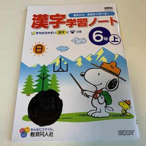 Y25.333 漢字学習ノート スヌーピー ドリル 計算 小学6年 上 中学受験 テスト 予習 復習 国語 算数 理科 社会 英語 家庭科 教材 家庭学習