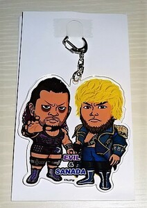 新日本プロレス ローソン限定 デカアクリルキーホルダー コンビイラスト EVIL＆ SANADA 未使用品 ★