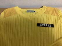 AVIREX Belle アヴィレックス　ベル　長袖ニットカットソー　Fサイズ　(M〜Lサイズ相当)イエロー　薄手セーター　送料無料_画像7