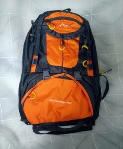 登山 リュック オレンジ トレッキングバック 非常時袋 大容量40L
