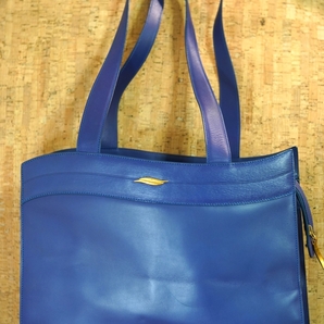 ◆S.T.Dupontエステー　デュポン　高級本革 レザー ショルダートートバッグ バッグ ロイヤルブルー　青　鞄