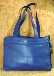 ◆S.T.Dupontエステー　デュポン　高級本革 レザー ショルダートートバッグ バッグ ロイヤルブルー　青　鞄