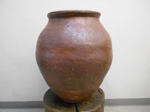 . seedling 400 Edo period old Echizen "hu" pot kiln seal equipped beautiful goods leak less old tool old Japanese-style house old .. flower inserting flower vase interior old tool Echizen old house ....