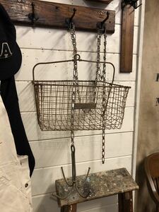 [antique] charcoal . series hanging basket box cabinet store furniture antique in dust real US vintage Vintage old clothes 