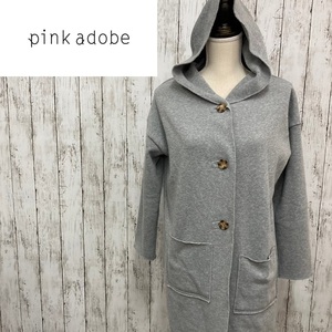 PINK ADOBE★ピンクアドべ★裏起毛フーデッドコーディガン★サイズM　3-7