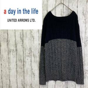 A DAY IN THE LIFE★UNITED ARROWS★メンズ ウールブレンド ニット セーター★サイズM　3-157