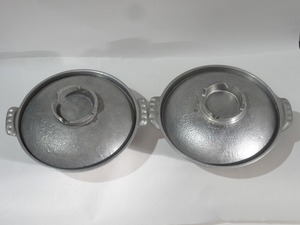 TTOWN リサイクル品 アルミ鍋 両手鍋 2点セット 外径31cm 高さ10cm