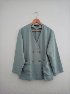  double closet * light blue thin no color double shirt jacket free size 