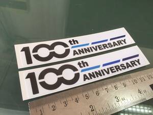 送料無料 100th Year Anniversary Special Limited Edition Decal ステッカー シール デカール 150mm x 23mm 2枚セット