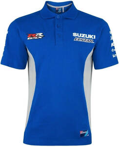 * бесплатная доставка *Suzuki Ecstar Bike MotoGP Superbike Polo Shirt Suzuki мотоцикл рубашка-поло короткий рукав голубой XS размер 