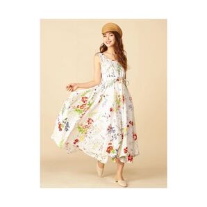 ROYAL PARTY レース刺繍ボタニカルワンピース ハイショク