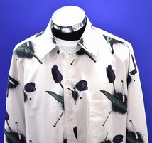 Azuma. （アズマ）TULIP & CIGARETTE SHIRT チューリップ&シガレット シャツ L/S 長袖 総柄 ボーリング アロハ WHITE 0 MADE IN JAPAN_画像3