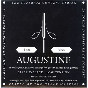 【新品】AUGUSTINE ( オーガスチン ) / BLACK クラシックギター弦 ブラック 3セット 