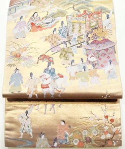 長嶋織物謹製 留袖用 西陣織袋帯 本金錦 本金箔 御所祭礼文 F5350 美品 着物 レディース Mサイズ オールシーズン 送料無料