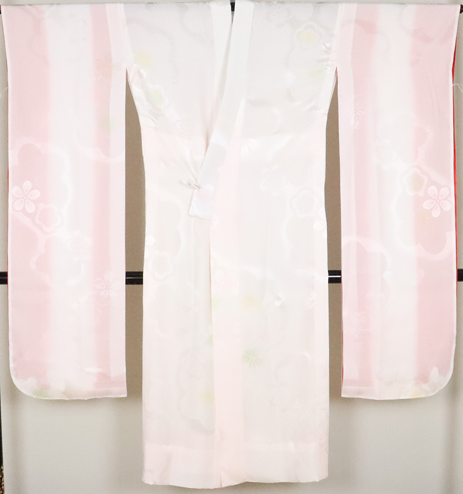 振袖用長襦袢正絹単衣袖無双ピンク暈し亀甲Sサイズレディース成人式 