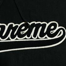 Supreme Chenille Script Logo Hooded Sweatshirt Black White S 15aw 黒 白 シェニール スクリプトロゴ 胸ロゴ ジャスティンビーバー着用_画像5