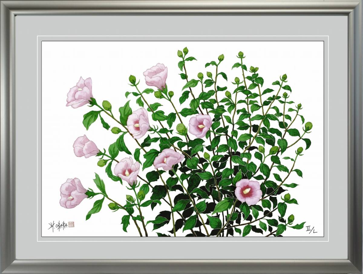 驚きの値段 有名国際展作家「鈴木さんの薔薇」バラの絵/ D・リトグラフ