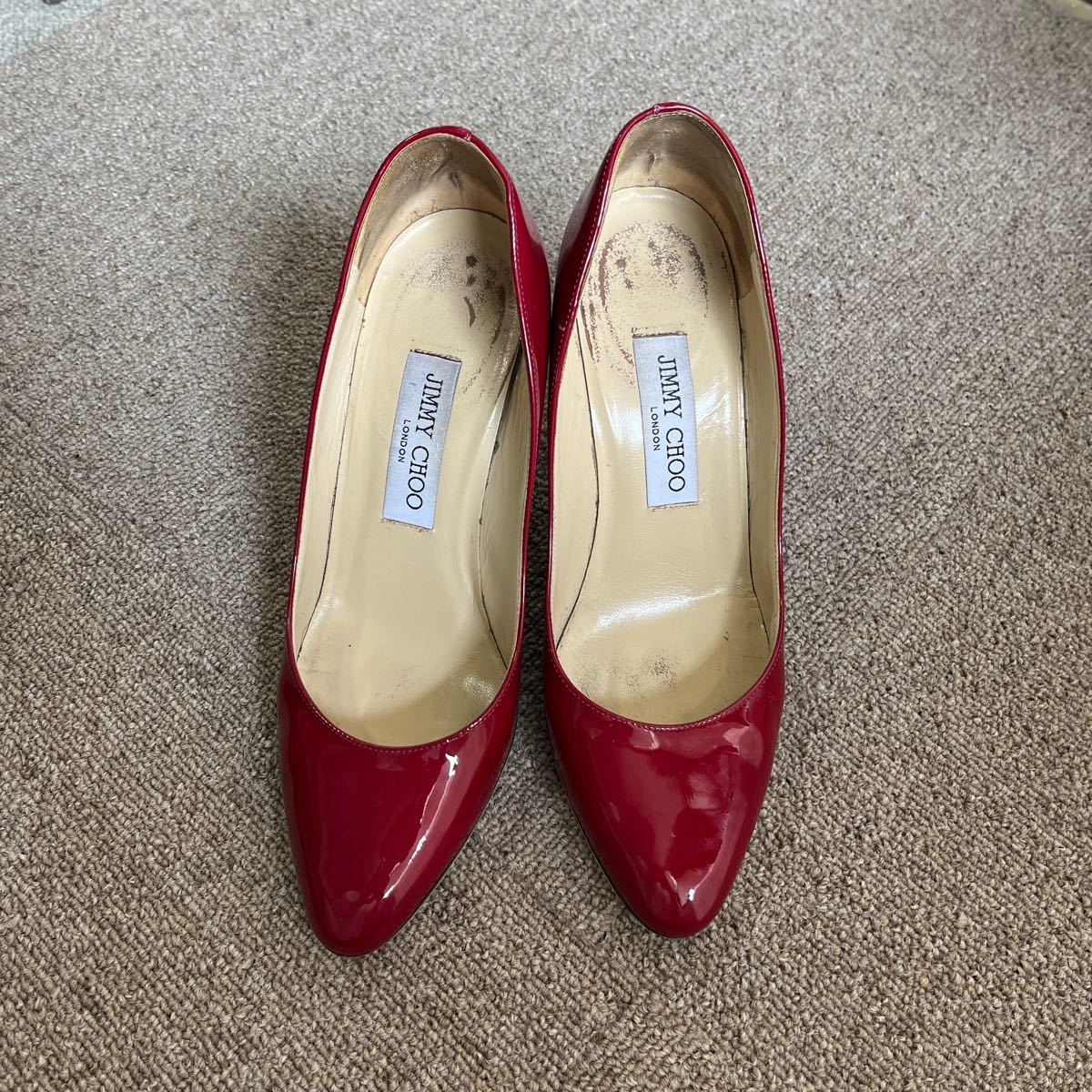 美品正規品Jimmy Choo(ジミーチュウ )ロゴ入りブラックショートブーツ