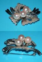 ★Silver 925. pearl broach/シルバー925パールブローチ③★_画像2