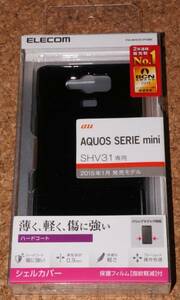 ★新品★ELECOM AQUOS SERIE mini SHV31 シェルカバー ブラック