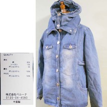 デニム素材の中綿ジャケット（取り外し可能フード付き）サイズM_画像1