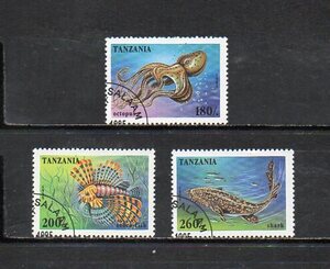 173131 タンザニア 1995年 珊瑚礁の生物 3種完揃