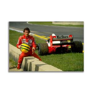 アイルトン・セナ F1 ポスター ボード パネル フレーム 75x50cm 車 レーシングカー グッズ 絵 雑貨 写真 フォト アート Ayrton Senna 2