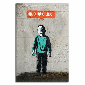 Banksy バンクシー ポスター ボード パネル フレーム 75x50cm 海外 アート インテリア 雑貨 グッズ 絵 フォト グラフィティ おしゃれ 大 3