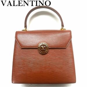 【送料無料】【未使用】VALENTINO ヴァレンティノ　レア品　ハンドバッグ　メダルロゴ　箱型　BOX レア品　希少　台形　カバン　鞄　bag