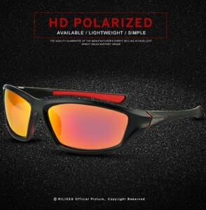 新品 送料込み ライディングメガネUV400 スポーツ ミラーサングラス 赤