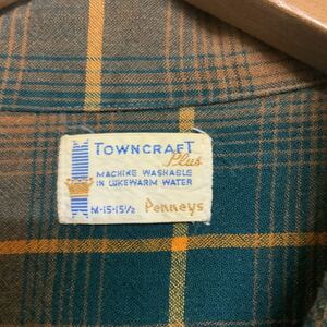 ビンテージオンブレーシャツ60’sTOWNCRAFTタウンクラフトPenney’sレーヨンシャツ60年代