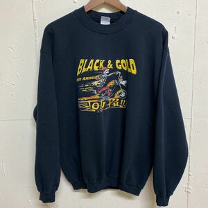 GILDAN BLACK&GOLD TOY RUN スウェットトレーナー 黒 M 古着