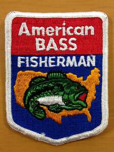 メーカー不明　AMERICAN　BASS　FISHERMAN　アメリカン　バス　フィッシャーマン　ワッペン　※毛羽立ちあり　#21-483