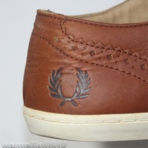 フレッドペリー Fred Perry B7428 Ealing レザー レースアップ スニーカー メンズシューズ 茶色 ブラウン 本革 US7 UK6 25cm 中古 美品_画像2